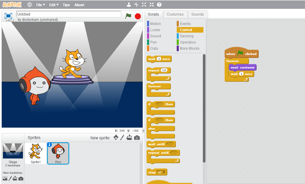 สร้างเกมส์ด้วย Scratch : ตอนที่ 1 - เริ่มต้นเขียนโปรแกรมภาษา Scratch -  Wiki-M.Com