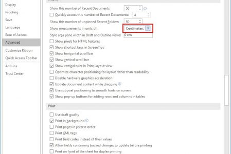 วิธีเปลี่ยนหน่วยจากนิ้วเป็นเซนติเมตร ใน Word, Excel, PowerPoint