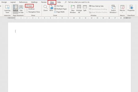 วิธีแสดง Ruler (ไม้บรรทัด) ใน Word