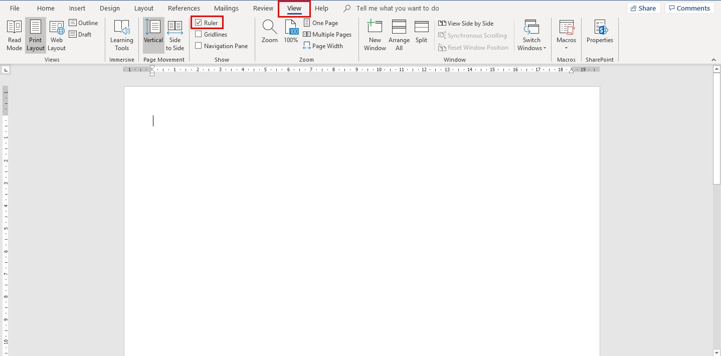 always show ruler in word for mac