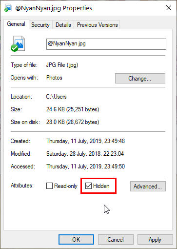 [Windows] วิธีทำ Hidden Files (2)