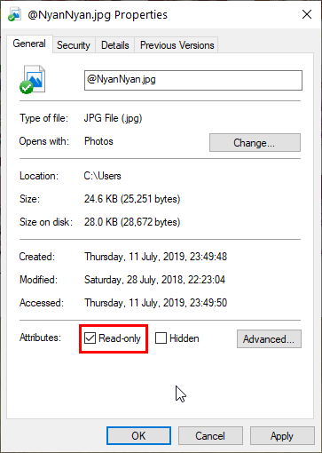 [Windows] วิธีทำ Read-Only Files (2)