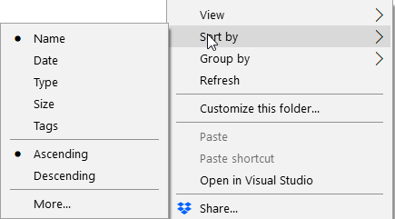 [Windows] วิธีเรียงไฟล์ในโฟลเดอร์แบบต่างๆ