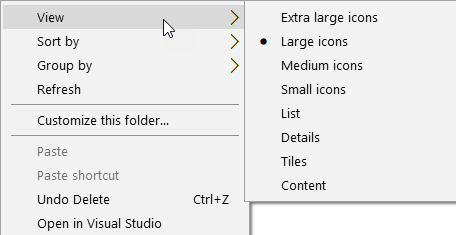 การแสดงผล Folder แบบต่างๆ (View)